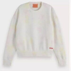 Scotch & Soda Maison Scotch Aloha Hula Tie Dye Dropped Shoulder Sweatshirt XS